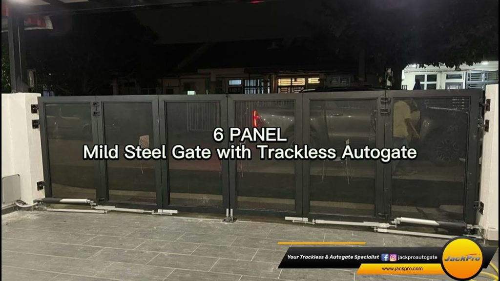6 panel trackless autogate for mild steel gate